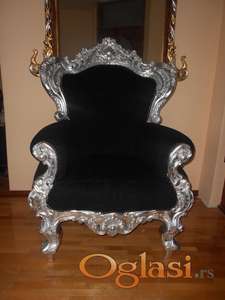 Stilska kraljevska fotelja,ručni rad,NOVO